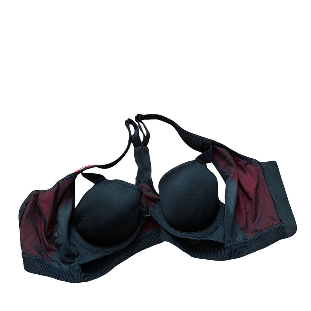 VSX Size 32B Sports Bra Victoria’s Secret Front Close Underwire Red Black - Picture 3 of 5